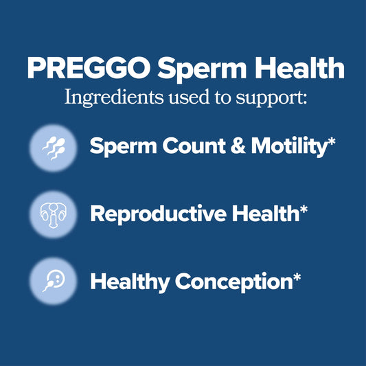 Close-up of O Positiv Prego Sperm Health capsules ready for daily use.