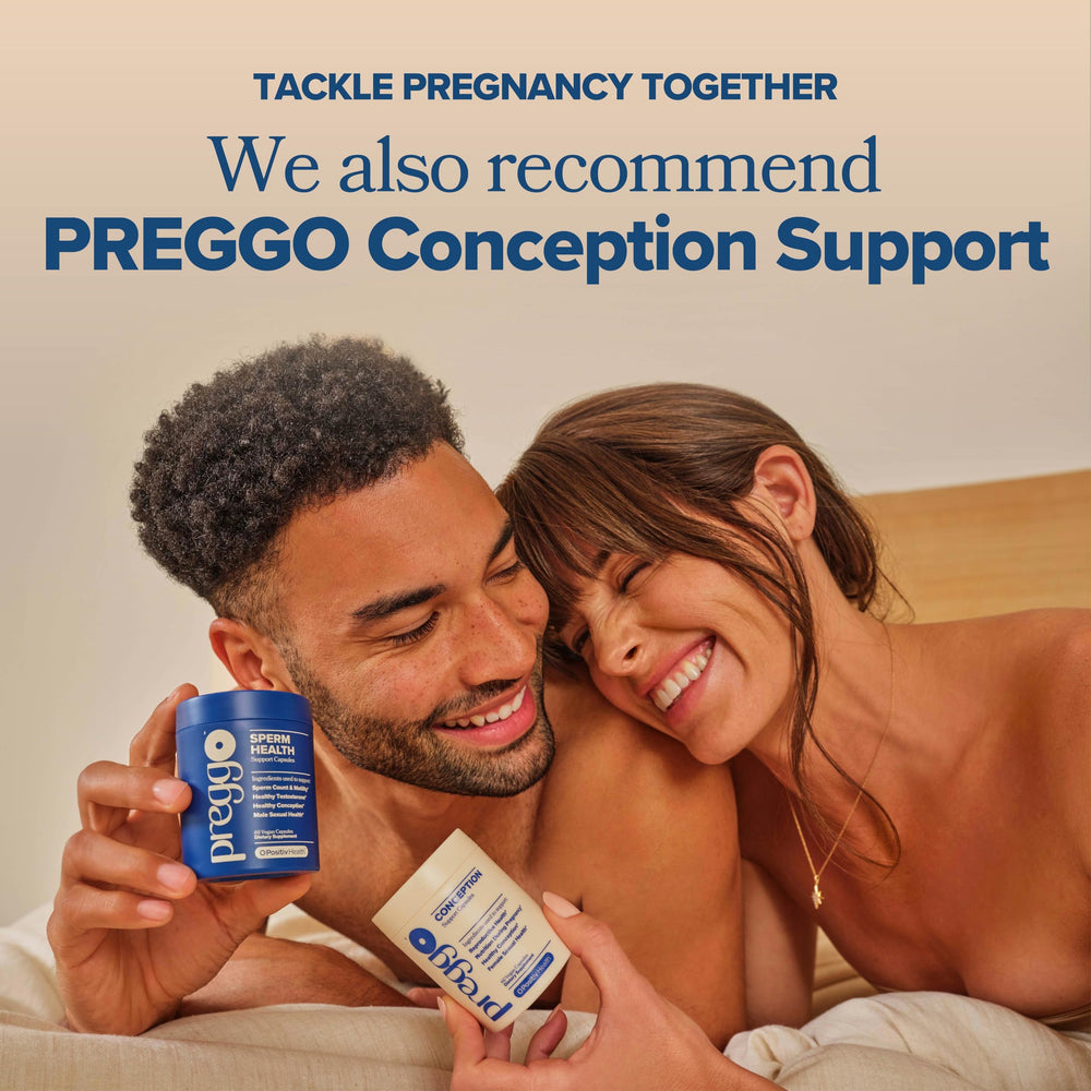 Cruelty-free label on O Positiv Prego Sperm Health packaging.