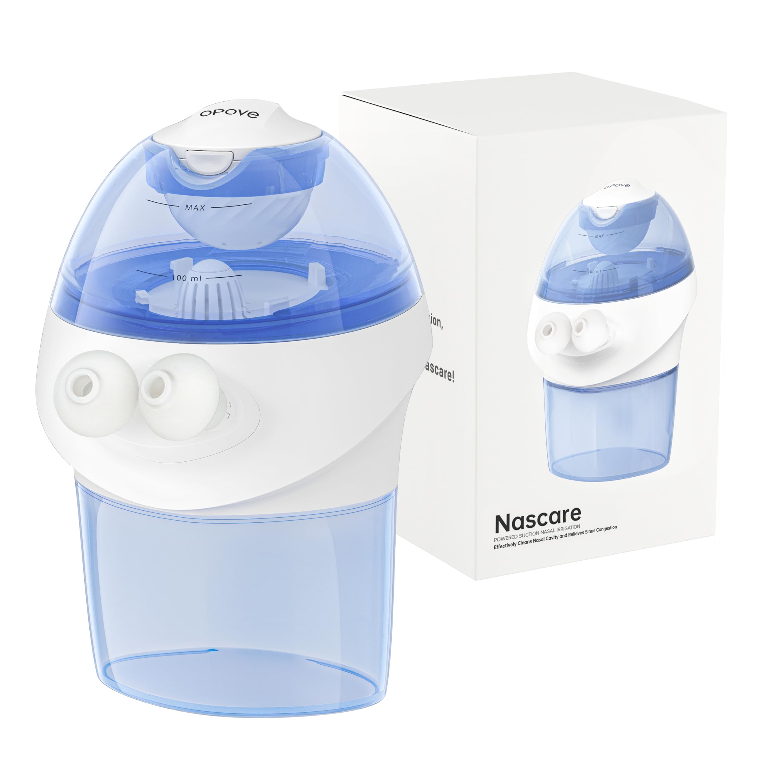 Opove Nascare bottle pour demonstrates easy, mess-free nasal irrigation at home.