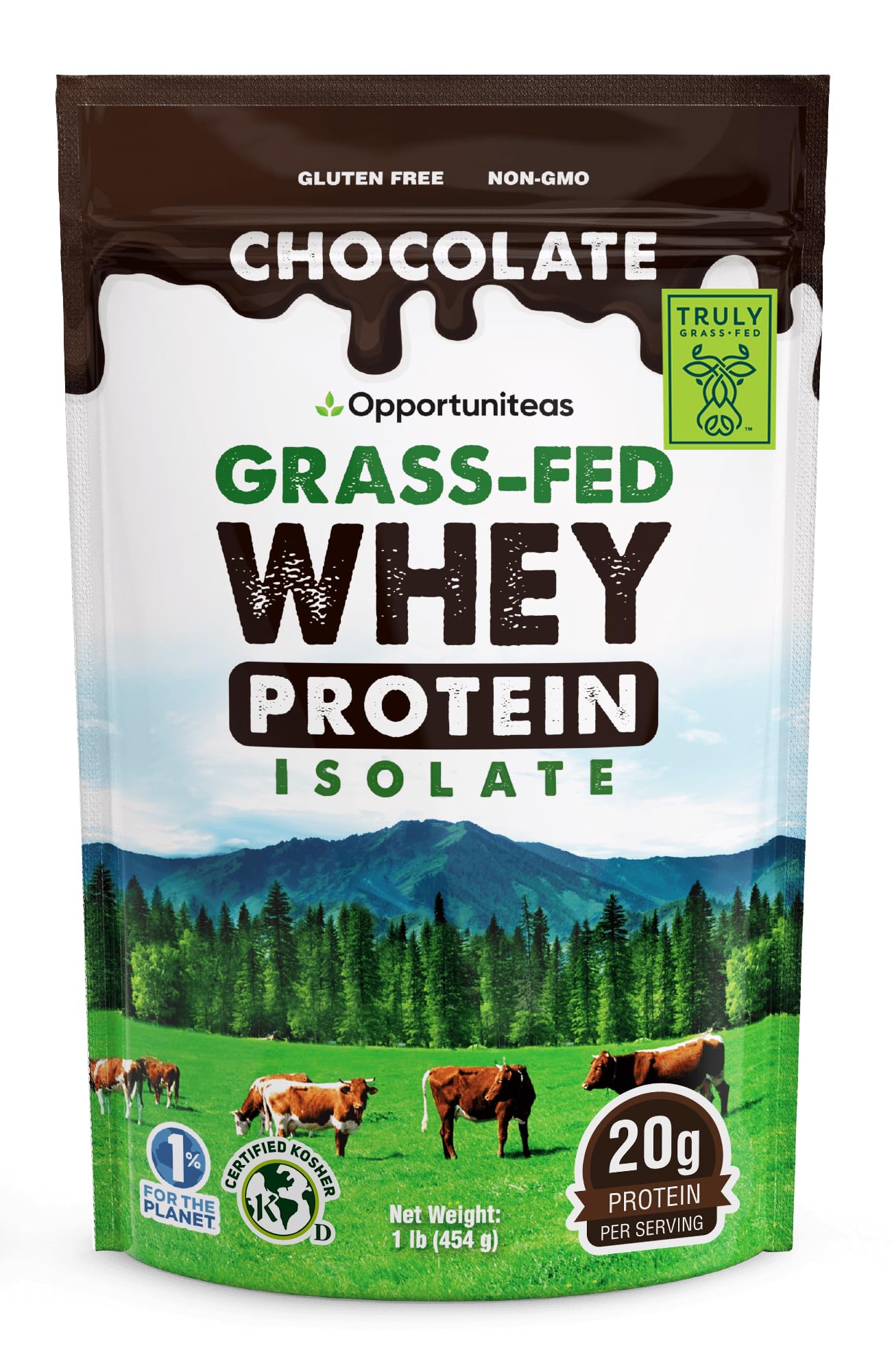 Opportuniteas grass-fed whey scoop boosts protein for shakes