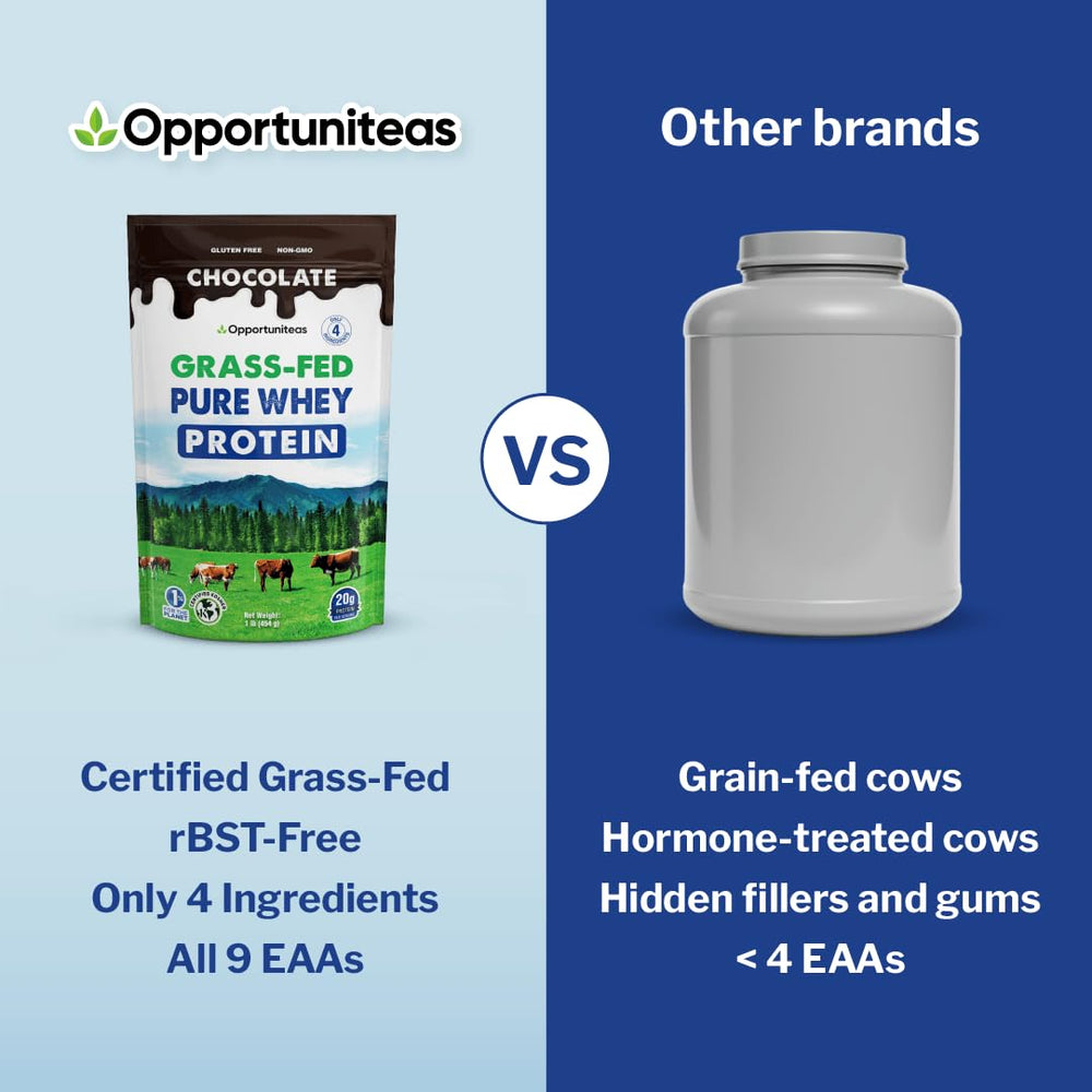 Opportuniteas protein shake in glass with frothy texture