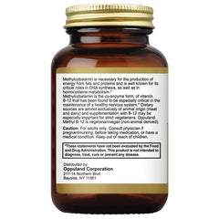 Oppuland Methyl B-12 bottle helps maintain nerve function and brain health.