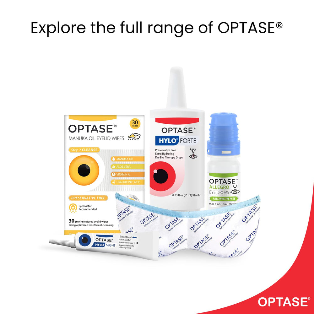Front packaging of Optase HYLO Forte showing a 0.33 fl oz bottle