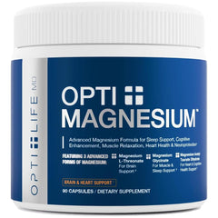 Opti + Life MD triple magnesium bottle close-up for daily wellness
