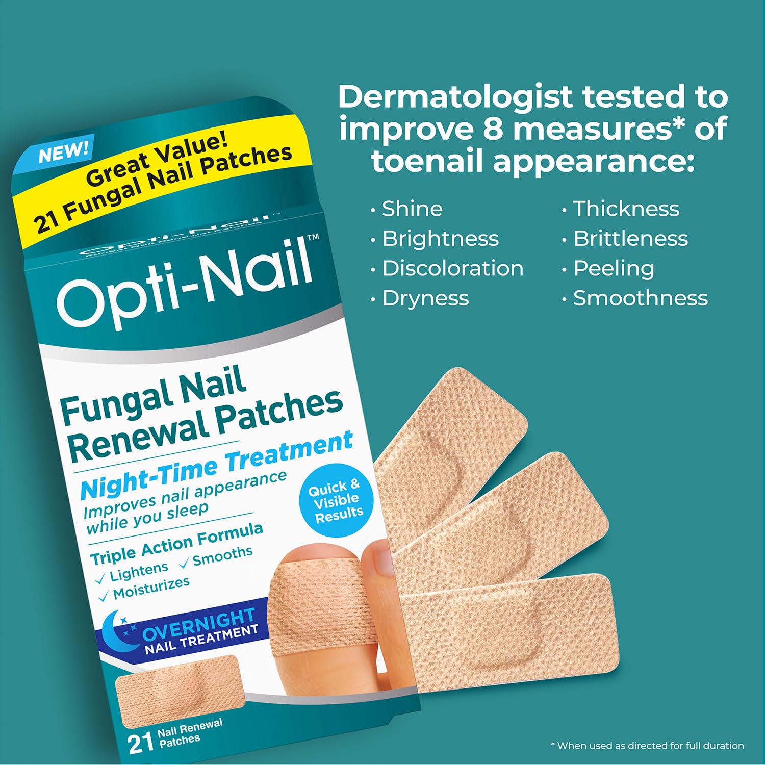 Opti-Nail overnight nail treatment being applied for gradual improvement.
