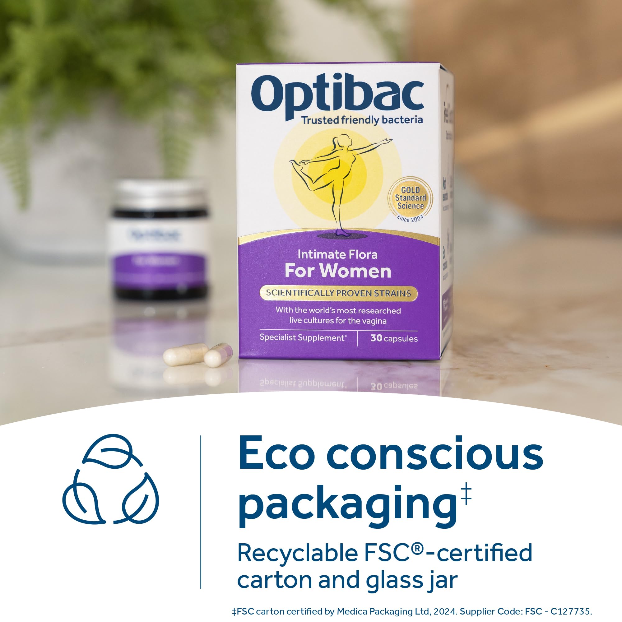 OptiBac For Women vegan and gluten-free formula.