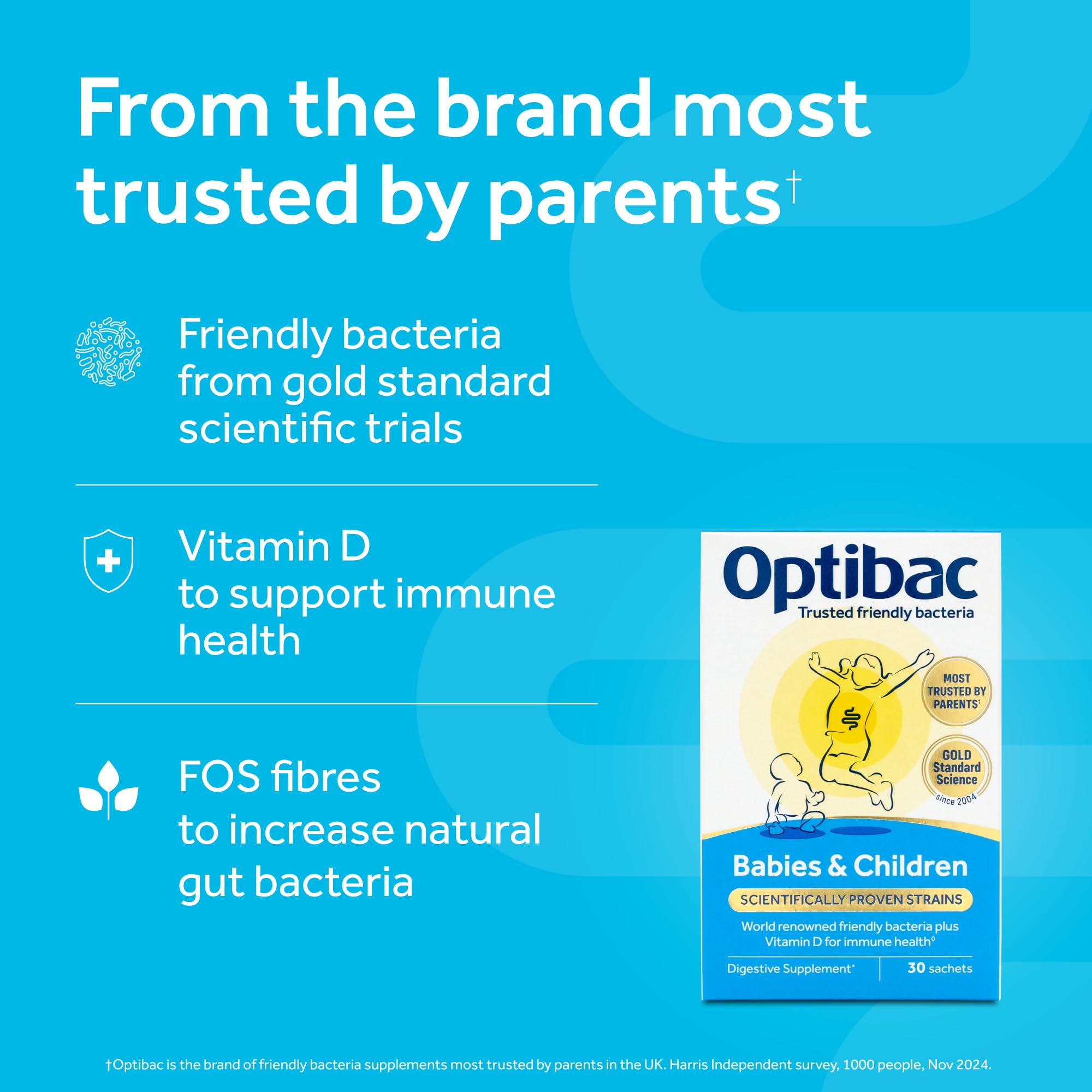 Optibac sachets dissolve easily in cold drinks or food.