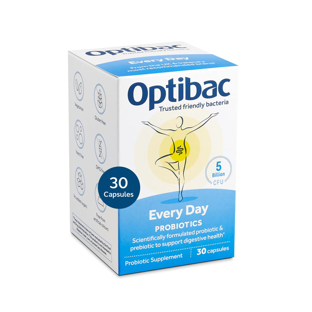 Optibac Probiotics Every Day bottle front promotes daily gut support.