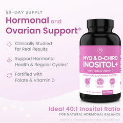 Optify Inositol ingredients label shows the 40:1 blend with folate and vitamin D.