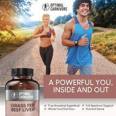 Optimal Carnivore liver capsules on shelf convey accessible nutrient-dense support.