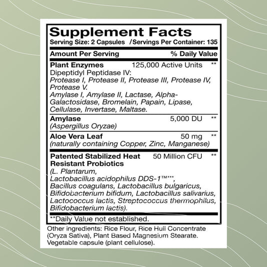 Digest-A-Meal capsules closeup for gut health.