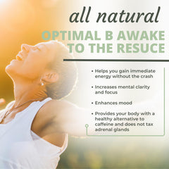 Packaging display of B Awake in store.
