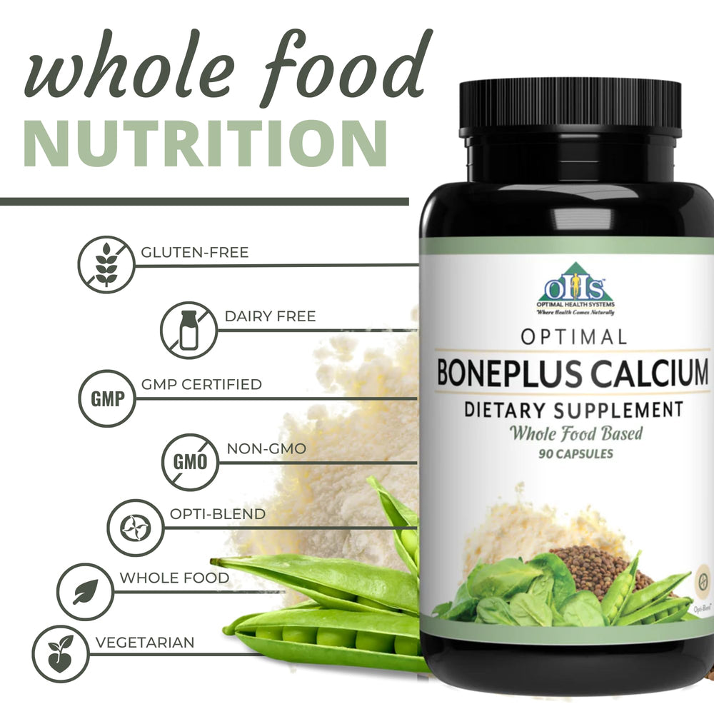 Optimal Health Systems BonePlus ipriflavone ingredient image emphasizes bone formation support.