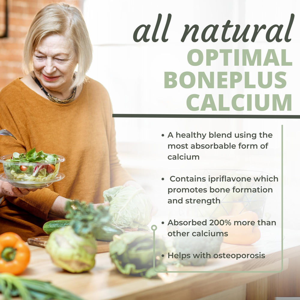 Optimal Health Systems BonePlus plant enzymes image highlights plant-based digestion aid.