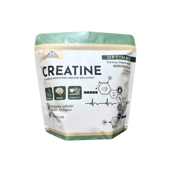 Optimal Health Systems Creatine bottle pour shows smooth mixing for training days
