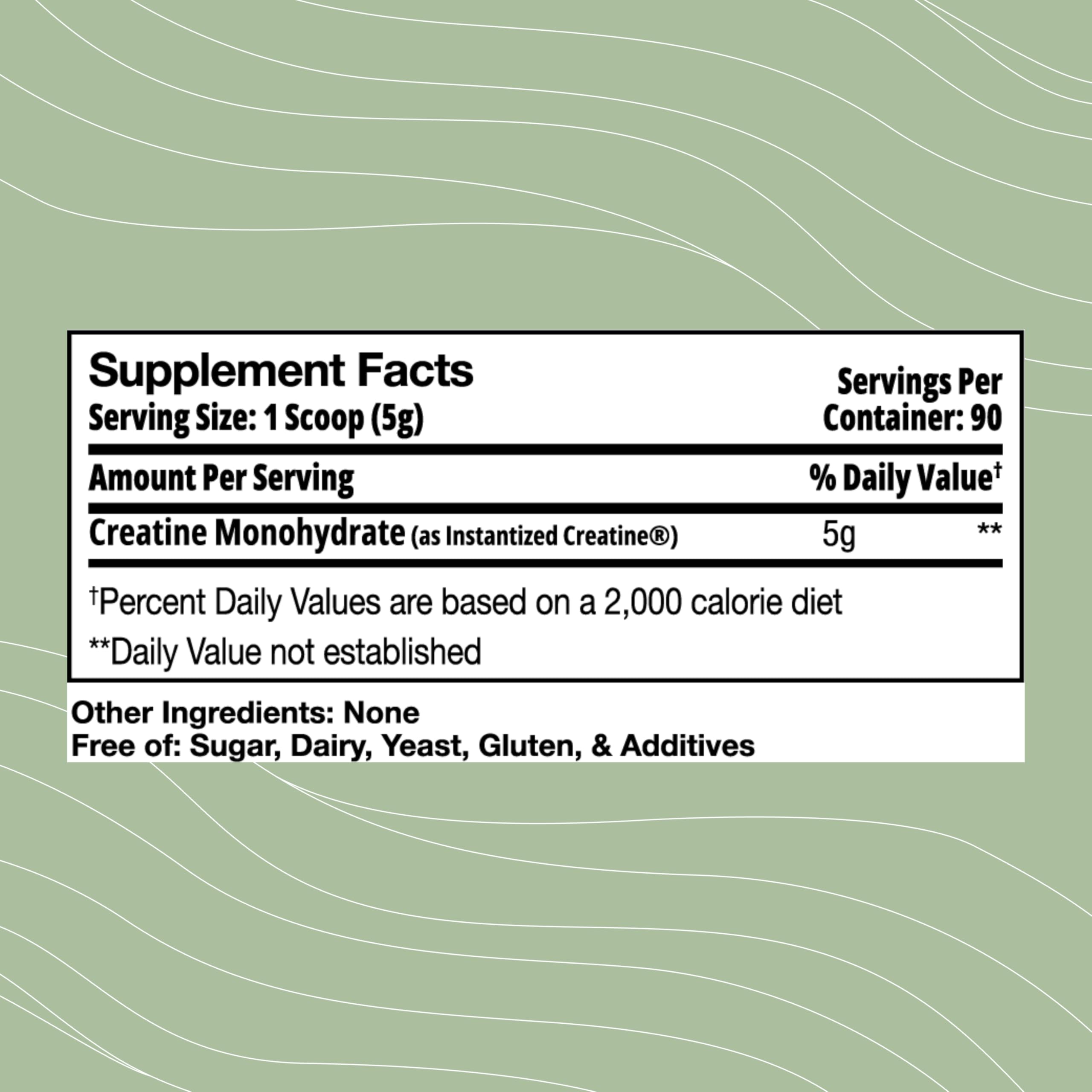 Optimal Health Systems Creatine powder mix dissolves quickly in a beverage
