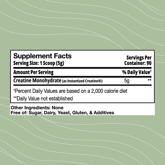 Optimal Health Systems Creatine powder mix dissolves quickly in a beverage