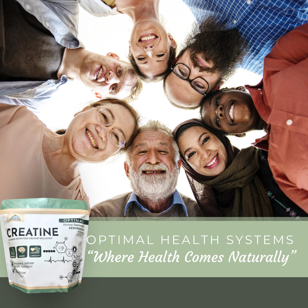 Optimal Health Systems Creatine workout setup signals gym-ready supplementation