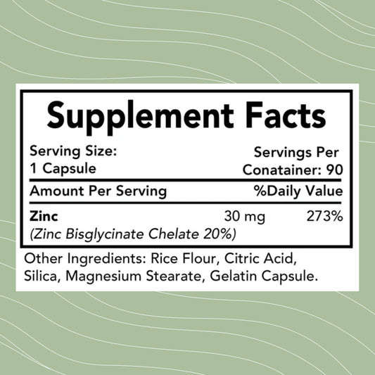 Optimal Health Systems Essential Zinc capsules close-up for skin health and routine immune support