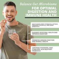 Optimal Health Systems Flora Plus capsules being poured for a simple daily routine.