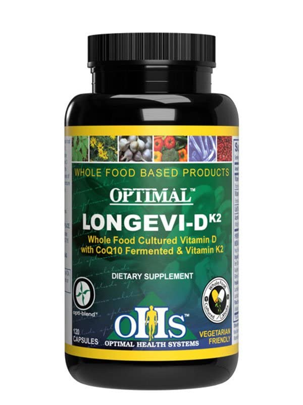 LONGEVI-Dk2 label closeup highlights nutrients for long-term wellbeing.
