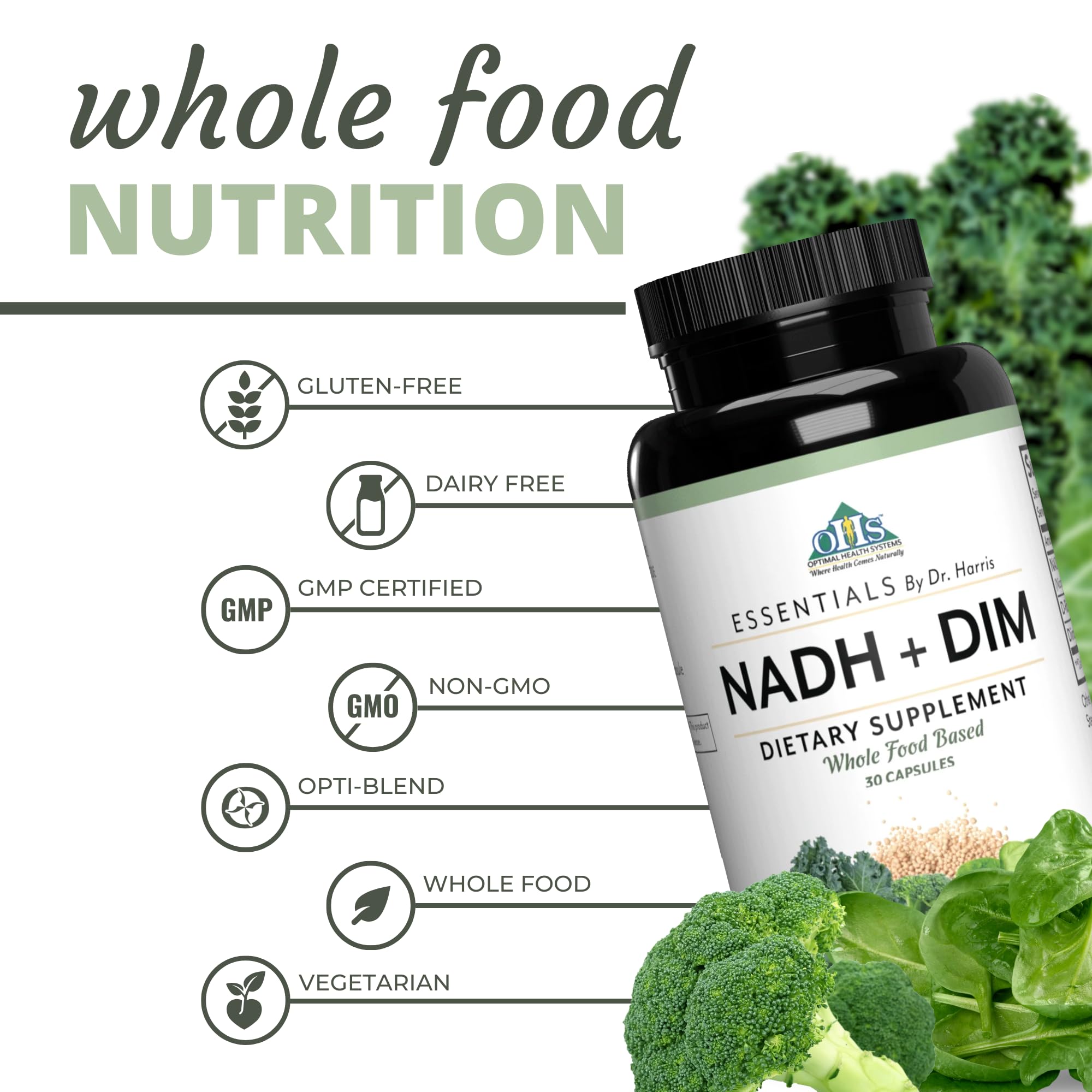 Pouring Optimal Health Systems NADH + DIM bottle into daily routine