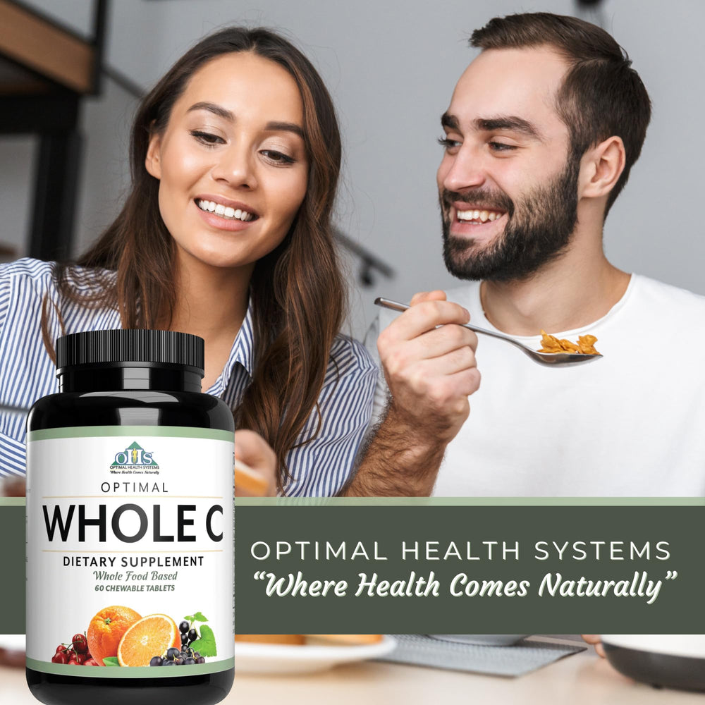 Optimal Health Systems Whole C chewable tablets in a convenient pack.