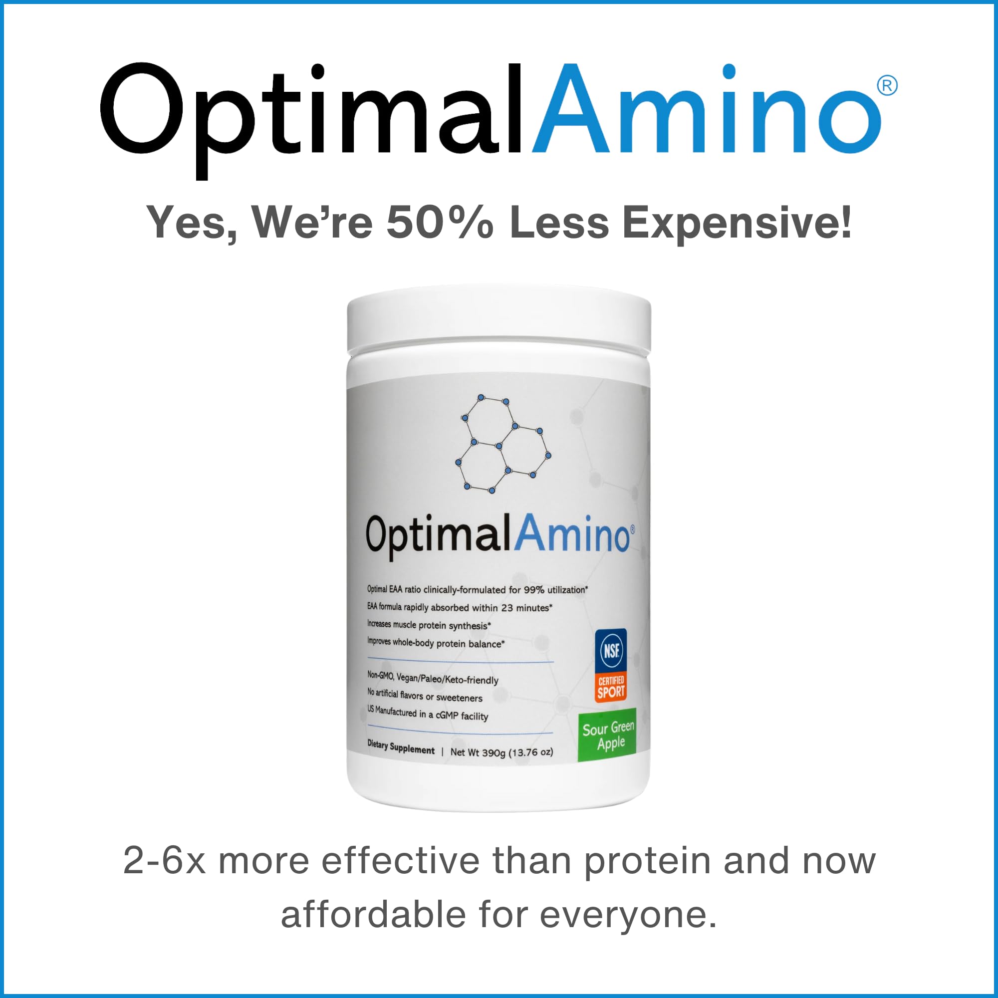 OptimalAmino bottle and shaker setup for easy post-workout recovery.