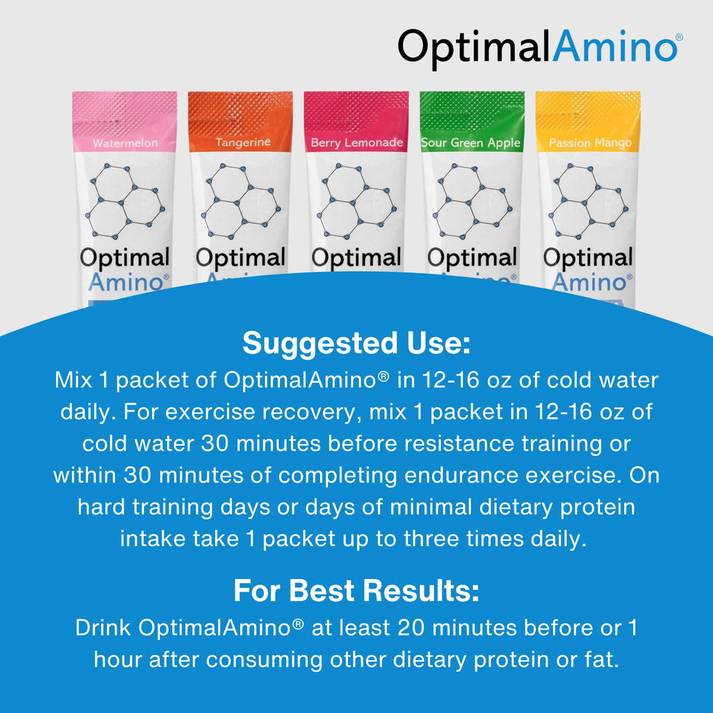 OptimalAmino OTG stick packs travel case ready for gym or travel