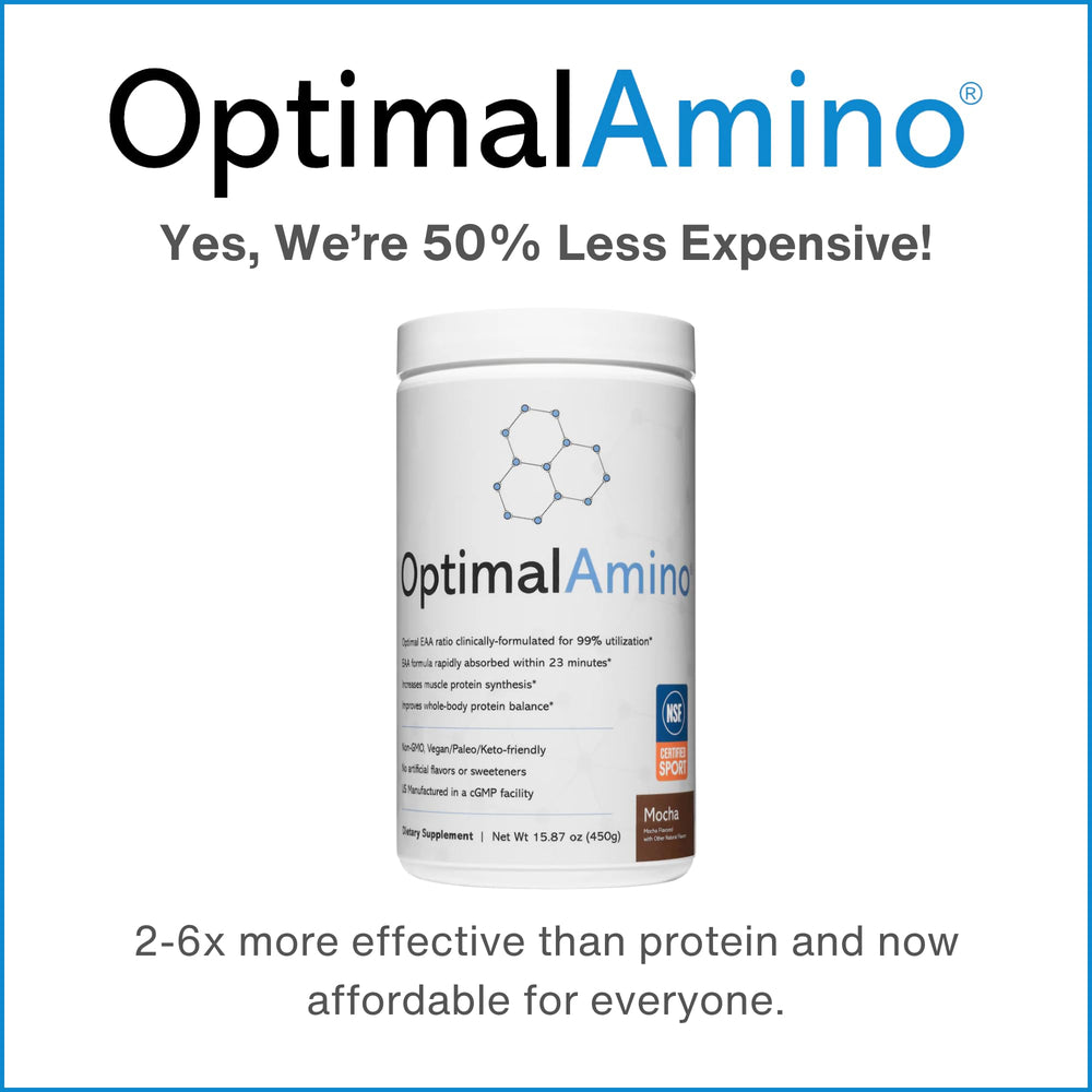 OptimalAmino pre/post workout use scene invites performance-focused athletes.