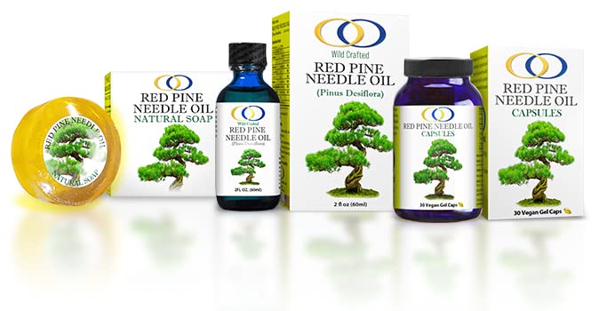 Daily wellness setup featuring Optimally Organic red pine needle oil.