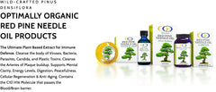 Optimally Organic Red Pine Needle Oil Caps label closeup showing vegan formula