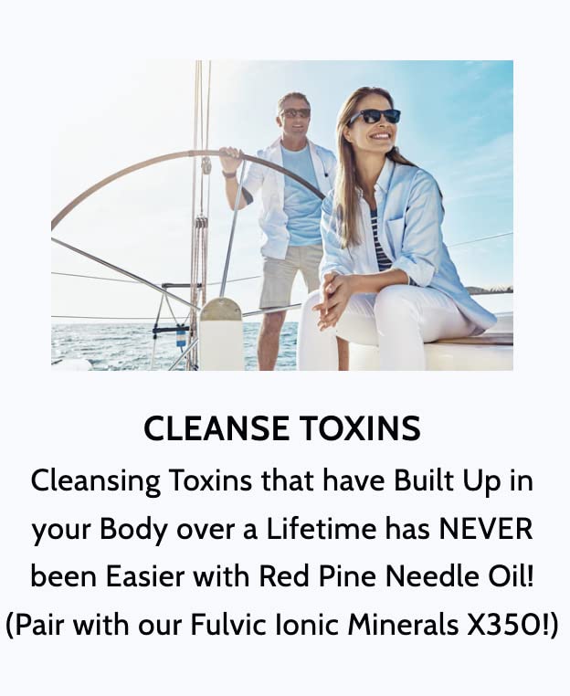 USA-made Optimally Organic Red Pine Needle Oil label and bottle.