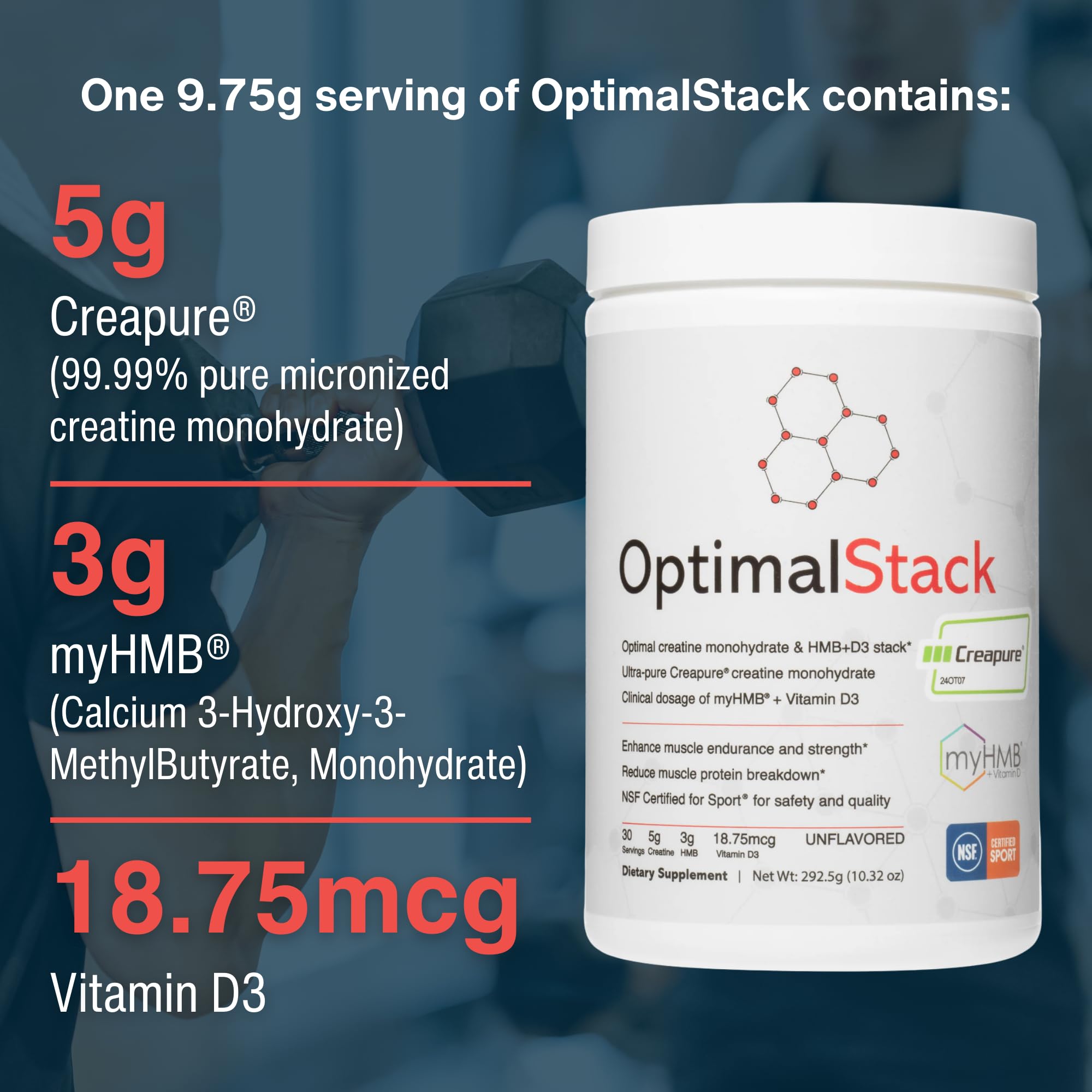 OptimalStack NSF Certified for Sport logo signaling quality and safety