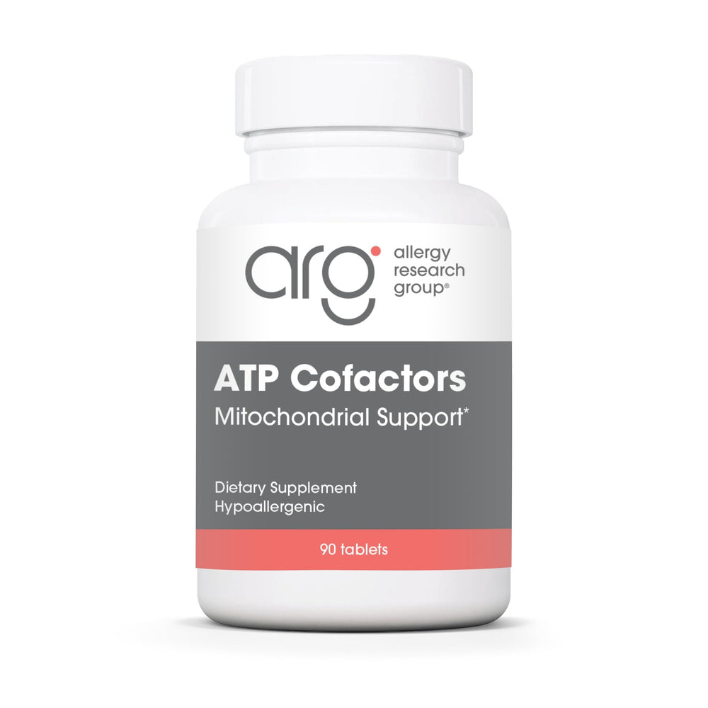 Optimox ATP Cofactors bottle label highlights high-potency B vitamin blend for energy support.