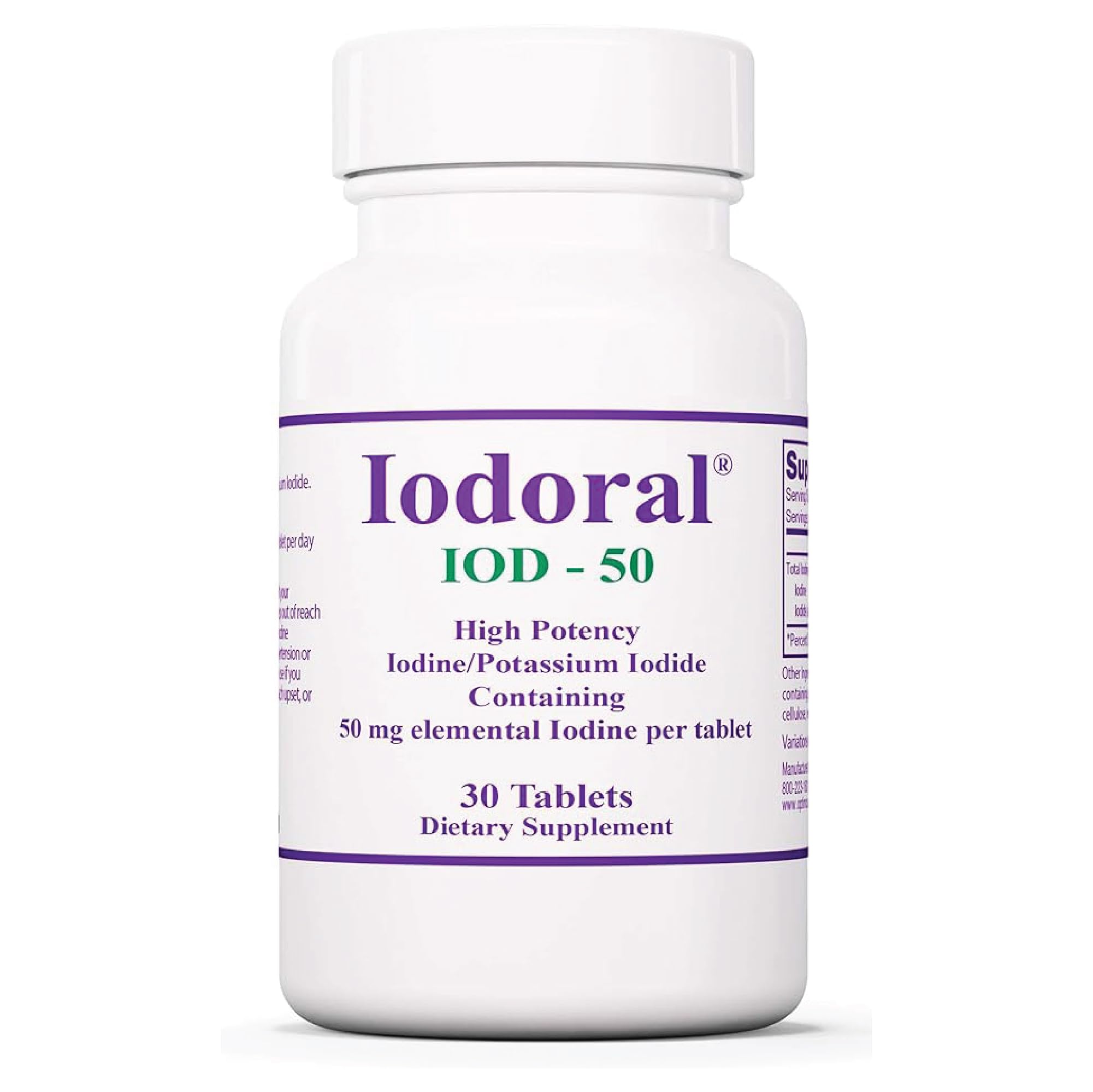 Optimox Iodoral 50 mg bottle front view for daily thyroid support