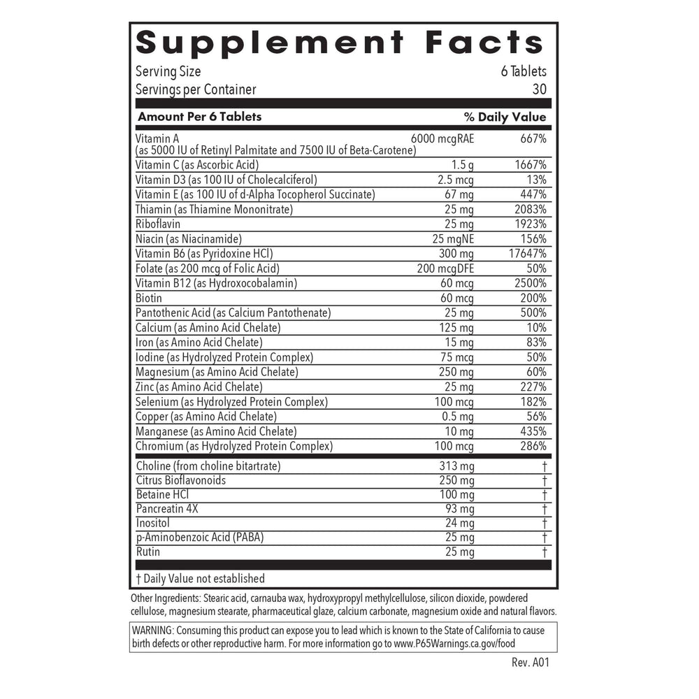 Optimox Optivite PMS bottle label close-up, featuring vitamin B6 and iron