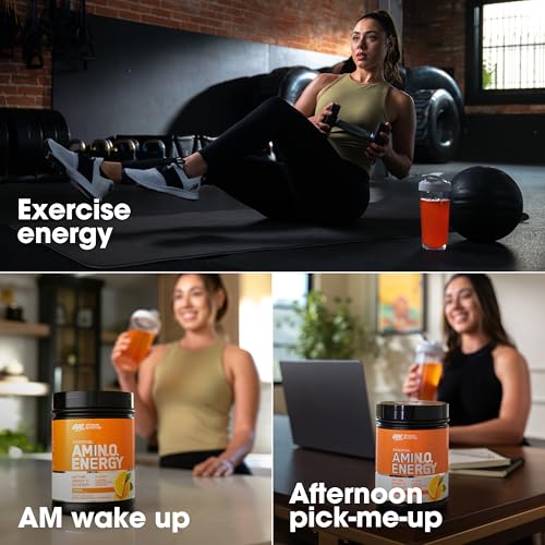 Optimum Nutrition Amino Energy prepared drink with crisp orange flavor.
