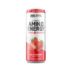 Optimum Nutrition AMIN.O Energy bottle in backpack for travel-friendly hydration.