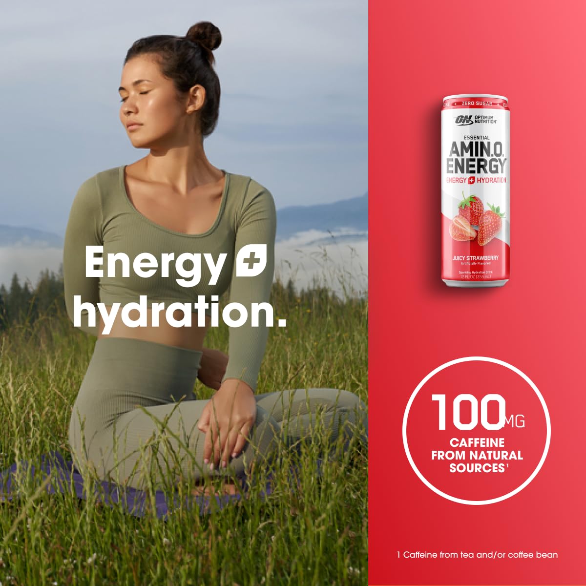 Optimum Nutrition AMIN.O Energy can on counter demonstrates quick energy.