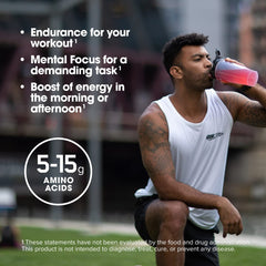 Optimum Nutrition Amino Energy Concord Grape powder being poured for a quick energy boost