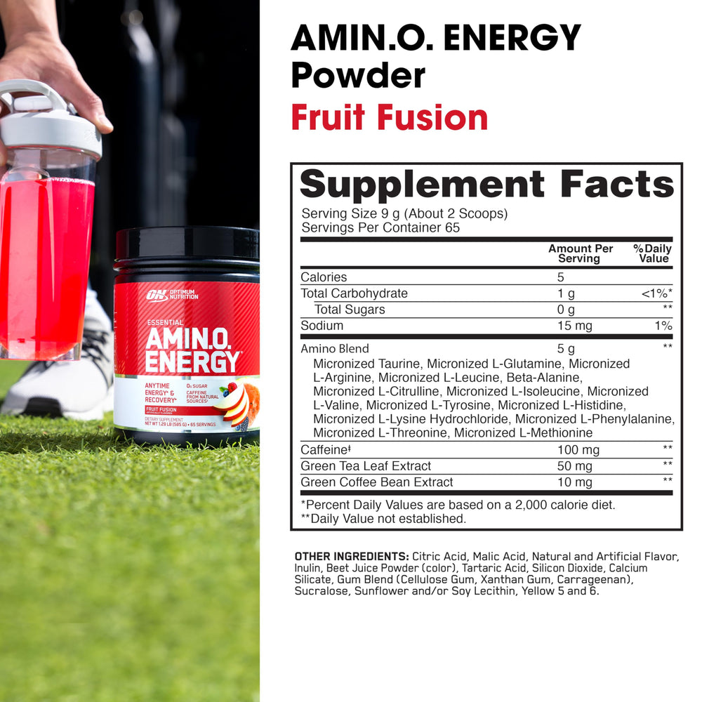Amino Energy scoop illustrating precise dosing for energy