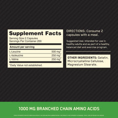 Optimum Nutrition BCAA capsules pour-out showing convenient dosage