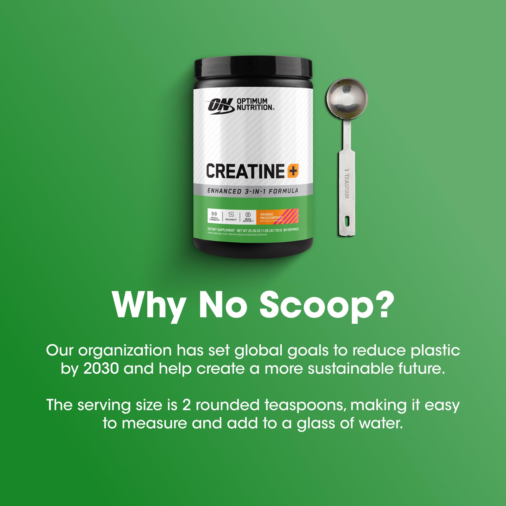 Optimum Nutrition Creatine Monohydrate Plus ingredients chart closeup.