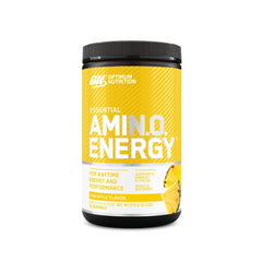 Keto-friendly, low-carb notes on Essential Amino Energy Fruit Fusion packaging.