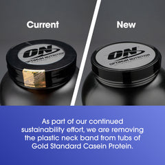 Optimum Nutrition Gold Standard Casein Protein Powder Dispensing: convenient portioning for gym bag.