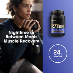 Nutrition panel close-up highlights 24 g protein and 9 g essential amino acids.