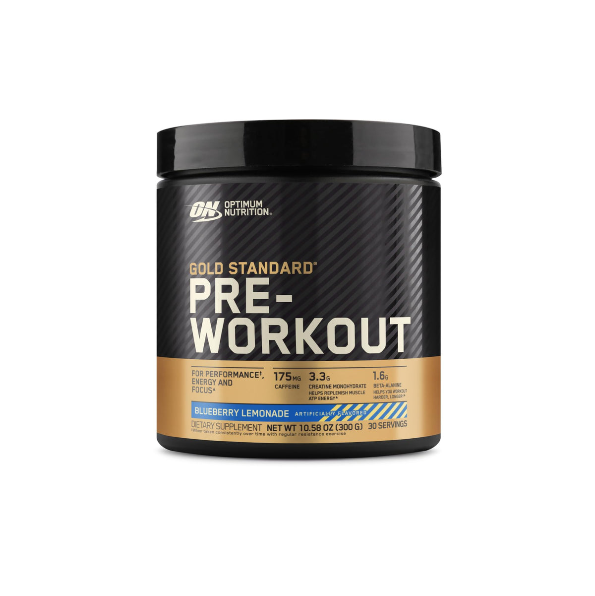 Optimum Nutrition Gold Standard Pre-Workout tub front for energy during workouts
