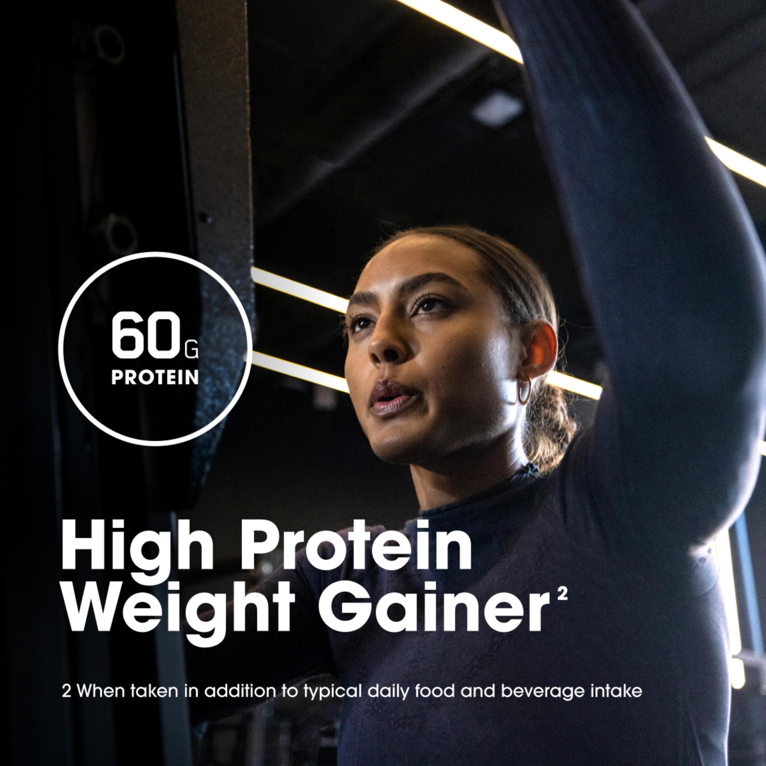 Nutrition label close-up on Optimum Nutrition Gold Standard Pro Gainer.