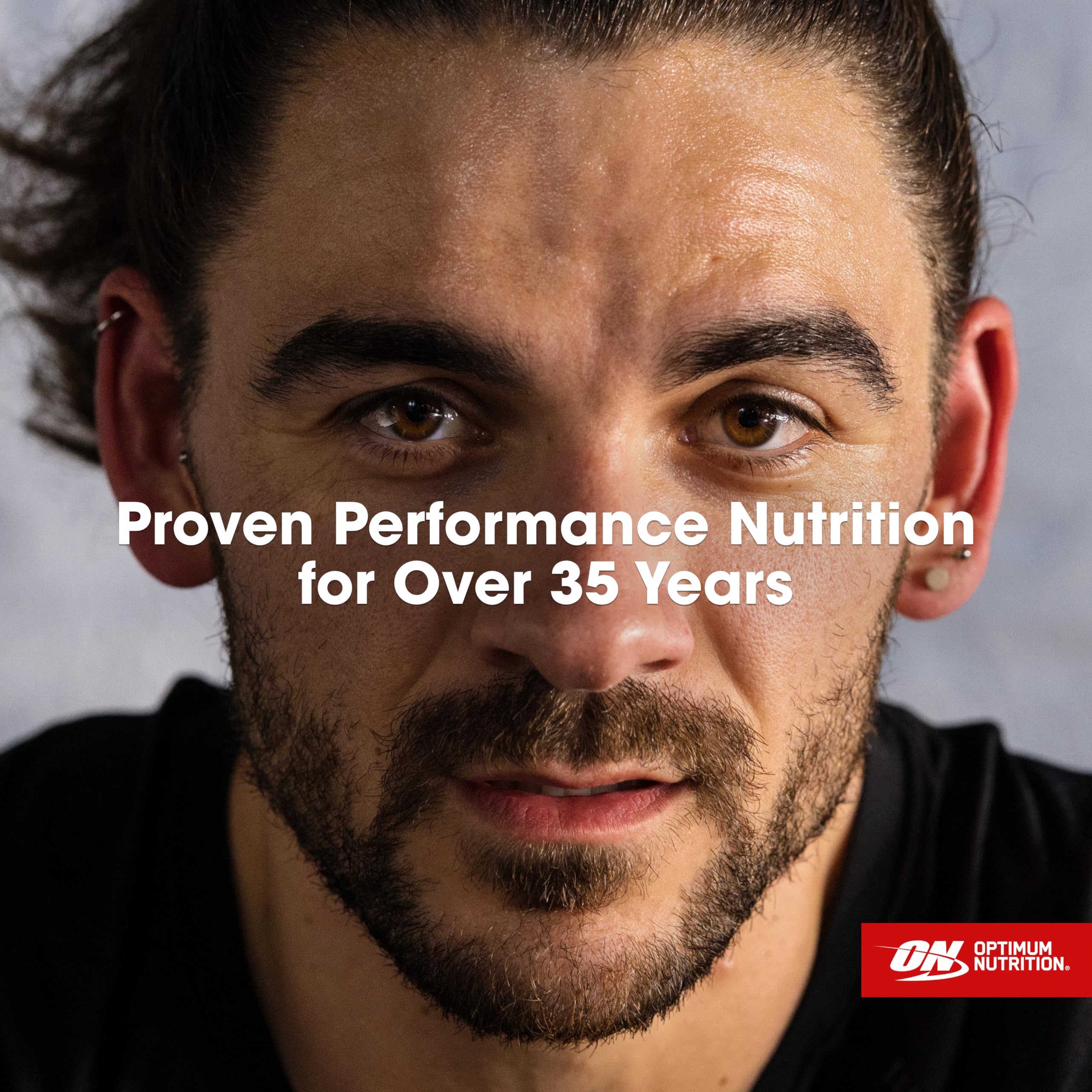 Nutrition facts close-up on the Gold Standard label.